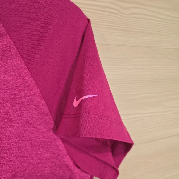 NIKE Golf Tour Performance Womens Pink DRI-FIT Collarless Pink‎ Top Size Large - Picture 4 of 6